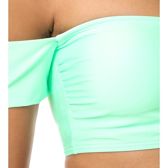 Splendid Sunsational Off Shoulder Bikini in Mint - Picture 3 of 8